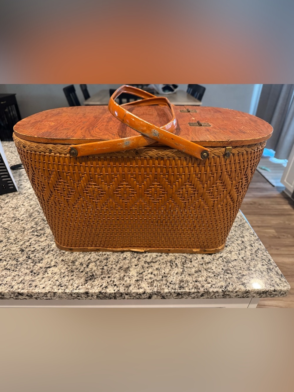 Vintage 1940’s Red-Man picnic basket